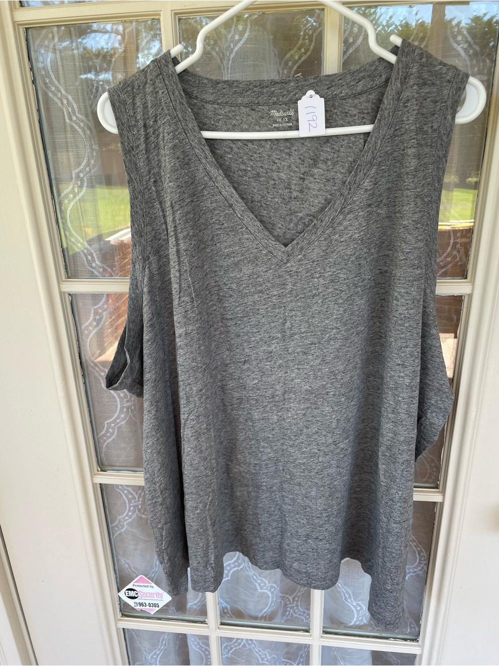 Madewell Gray V-Neck Tank Top 3X Heathered Sleeveless Soft Tee Plus Size